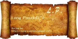 Leng Paszkál névjegykártya